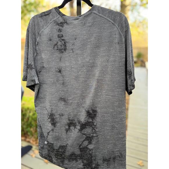 LULULEMON Metal Vent Tech Short Sleeve Tee T-Shirt Gray Black Tie Dye Men's XL - Picture 3 of 7